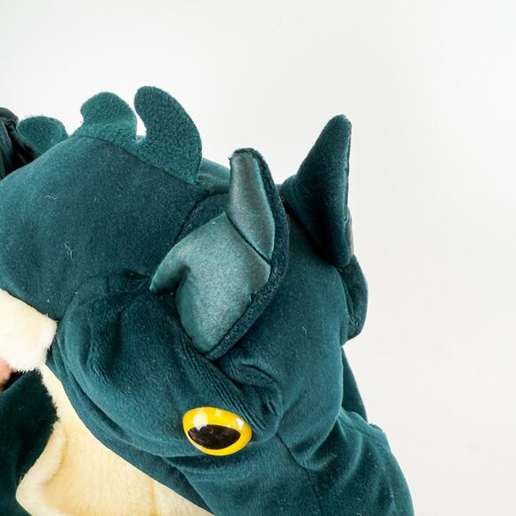 Folkmanis Folktails Hand Puppet Winged Dragon Teal Bout Movable Tongue - Picture 4 of 9